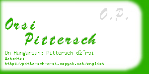 orsi pittersch business card